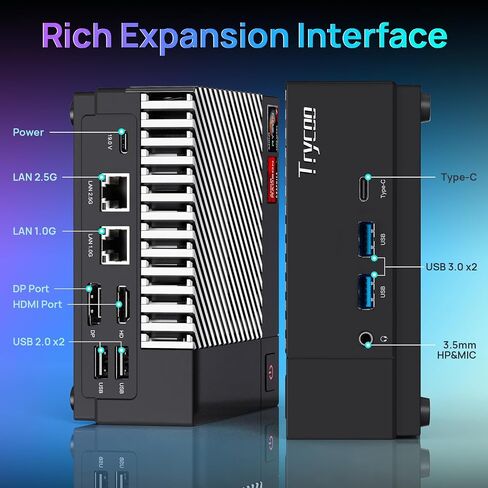 HA-2 Mini PC, AMD Ryzen 7 5800U (8C/16T, up to 4.4Ghz), 16GB RAM 1TB M.2 2280 SSD, Win 11 Pro Mini Desktop Computer 4K@60Hz HD 2.0/DP/Type-C/WiFi 6/BT5.2/USB3.2 in Saudi Arabia