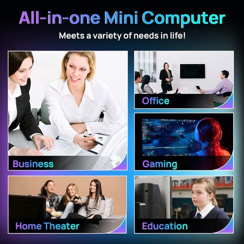 HA-2 Mini PC, AMD Ryzen 7 5800U (8C/16T, up to 4.4Ghz), 16GB RAM 1TB M.2 2280 SSD, Win 11 Pro Mini Desktop Computer 4K@60Hz HD 2.0/DP/Type-C/WiFi 6/BT5.2/USB3.2 in Saudi Arabia