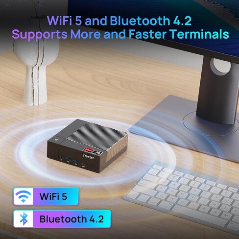HA-2 Mini PC, AMD Ryzen 7 5800U (8C/16T, up to 4.4Ghz), 16GB RAM 1TB M.2 2280 SSD, Win 11 Pro Mini Desktop Computer 4K@60Hz HD 2.0/DP/Type-C/WiFi 6/BT5.2/USB3.2 in Saudi Arabia