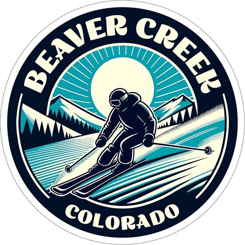 Beaver Creek Colerado Sticker Vintage Vintage Vinyl Small Proteproof for Bottle Mug Passport Book Scrapbook Book Bookbort Lapbly Tumbloard Skatebloard حجم هاتف الكمبيوتر - 4 "× 4" in Saudi Arabia
