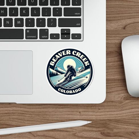 Beaver Creek Colerado Sticker Vintage Vintage Vinyl Small Proteproof for Bottle Mug Passport Book Scrapbook Book Bookbort Lapbly Tumbloard Skatebloard حجم هاتف الكمبيوتر - 4 "× 4" in Saudi Arabia