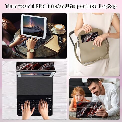 بالنسبة إلى حالة الجيل التاسع في iPad مع لوحة المفاتيح لحالة iPad 10.2 بوصة 8th 8/7 ، لوحة مفاتيح لاسلكية قابلة للفصل وغطاء محفلة بالجلد ، وغطاء ، وأشجار البحر وأشجار النخيل عند غروب الشمس in Kuwait