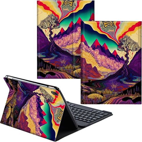 بالنسبة إلى حالة الجيل التاسع في iPad مع لوحة المفاتيح لحالة iPad 10.2 بوصة 8th 8/7 ، لوحة مفاتيح لاسلكية قابلة للفصل وغطاء محفلة بالجلد ، وغطاء ، وأشجار البحر وأشجار النخيل عند غروب الشمس in Kuwait
