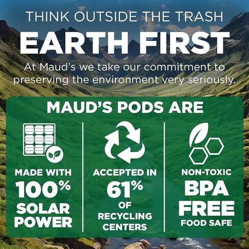 Maud's Dark Roast Coffee Pods, 100 ct - Tall, Dark & Handsome Coffee Blend - 100% Arabica Dark Roast Coffee, Solar Energy Produced Recyclable Pods Compatible with Keurig K Cups Maker in Saudi Arabia