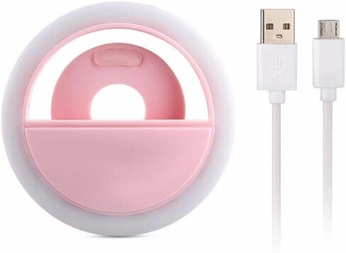 Selfie Ring Light for iPhone and Samsung - Clip On Phone Case Ringlight, Elf Mini X SE Soar Youlai with Fill Pro Max, The Go Plus Cute Selfie Light Galaxy (Pink) in Saudi Arabia