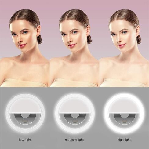 Selfie Ring Light for iPhone and Samsung - Clip On Phone Case Ringlight, Elf Mini X SE Soar Youlai with Fill Pro Max, The Go Plus Cute Selfie Light Galaxy (Pink) in Saudi Arabia