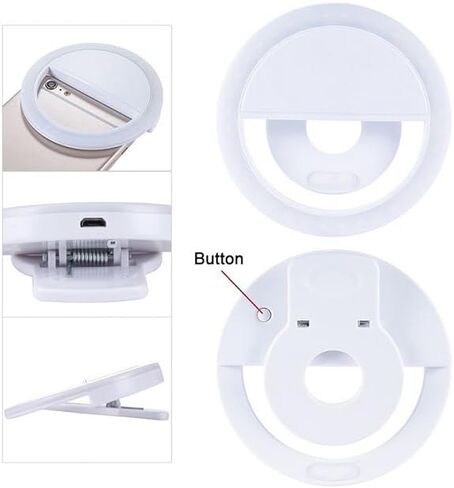 Selfie Ring Light for iPhone and Samsung - Clip On Phone Case Ringlight, Elf Mini X SE Soar Youlai with Fill Pro Max, The Go Plus Cute Selfie Light Galaxy (Pink) in Saudi Arabia
