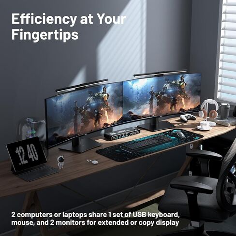 Dual Monitor HDMI KVM Switch 2 Computers 2 Monitors, 4K@60Hz USB 3.0 KVM Switch with Audio Support and Wired Remote Control, Compatible with Windows, Mac (4K DP 2 Monitors 2 PC) in Saudi Arabia