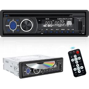 Single Din Car Radio CD Player,Car DVD Player with Bluetooth Hands-Free Calling Car Stereo MP3 Car Player Car Audio Receivers with AM/FM Radio,VCD,DVD,USB/SD Card/AUX-in MP3 + Remote Control