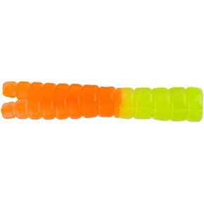 Trout Magnet 50-Pack Split-Tail Grub Body Pack, Also Great for Bass and Panfish, Orange/Chartreusereuse