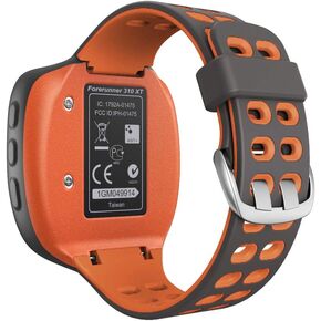ANCOOL Compatible with Garmin Forerunner 310XT Watch Band, Soft Silicone Watch Strap Replacement for Forerunner 310XT Smartwatch, Grey-Orange