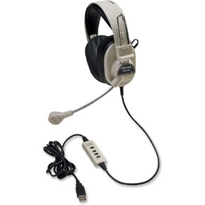 Califone 3066USB Rugged Headset w/USB Plug, Beige