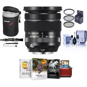 Fujifilm XF 16-80mm f/4.0 R OIS WR Lens, Bundle with ProOptic 72mm UV Filter, Lens Case, Cleaning Kit, Lens Cap Tether, Lens Cleaner, Mac Software Kit