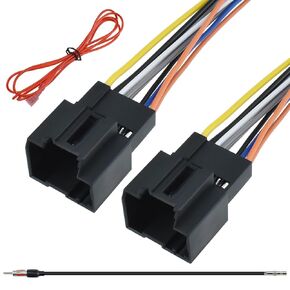 Radio Wiring Harness with Antenna Adapter, Aftermarket Radio Wiring Harness with Radio Antenna Cable, Stereo Installation Wire Harness Kit for Selected GMC/B-uick 2006-2017