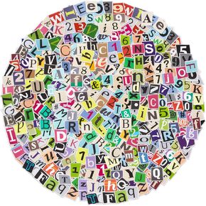 400Pcs Alphabet Letter Stickers, Waterproof Stickers for Scrapbook, Notebook, Classroom Decor, Door, Mailbox, Water Bottle, Laptop, Letter Stickers A-Z and Number Stickers 0-9, Symbols Stickers