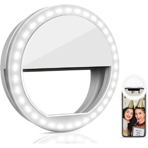 Clip on Selfie Ring Light, Portable Selfie Light with 36 LED for Smart Phone Photography, Camera Video