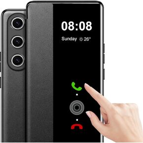 for Samsung Galaxy S25 Ultra Case Flip Leather Clear S-View, Touchable Window, for Samsung S25 Ultra Phone Case Smart Window Hard Flip Shockproof Protective Cover Galaxy 5G S25 Ultra Case Clear View