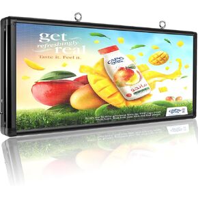 P6 Outdoor LED Sign, 40''x18'' RGB Full Color Programmable LED Display with High Resolution and New SMD Technology Can support Texts, Images and Video