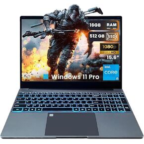 Laptop 15.6" for Gaming, School, and Business w/Fast Quad Core Intel i5 (4.20GHz) 16GB RAM, 512GB SSD Fingerprint, Backlit Keyboard, HDMI, Camera, Bluetooth, 2 Stereo Speakers, USB 3.0, Windows 11 Pro