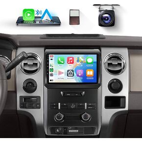 8 Core 4+64G Android Car Stereo for Ford F150 F-150 2008-2014 with Wireless Carplay Android Auto Car Radio, 9’’ Head Unit Touch Screen with Bluetooth GPS WiFi Mirror Link FM/RDS DSP Backup Camera SWC