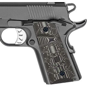Guuun G10 Grips for 1911 Compact/Officer 1911 Pistol, Cobweb Skull Skeleton Texture - 5 Color Options