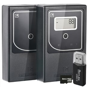 Counter Smart Counter Retail Counter - الأشعة تحت الحمراء واللاسلكية ، تدير البطارية ، كل ساعة وذات إحصائيات يومي مع تخزين البيانات ، سهلة التثبيت ، ترقية ، أسود