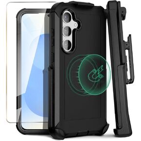 MOTIVE Compatible with Samsung Galaxy s25 Phone case, [15FT Military Grade Drop Protection] with Screen Protector, Protective Samsung s25 Holster Case 6.2" [Fits s24 Phone]