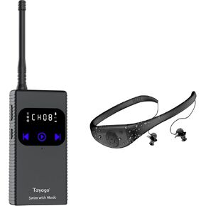 Tayogo Stream Music Combo,Wireless Transmitter,Waterproof Headphones Receiver,Swimming Headphones,Get Your Favourite Stream APP, No Need to Download Music.