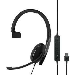 EPOS Adapt 130T USB II - Wired, Single-Sided Headset with USB Connectivity, MS Teams Certified and UC Optimized - Superior Sound - Enhanced Comfort - Call Control - Black