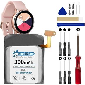 SM-R500 Battery Replacement Upgraded [300mAh] for Samsung Galaxy Watch Active 40mm Battery, EB-BR500ABU Battery Compatible with Samsung Galaxy Watch Active SM-R500 40mm with Repair Tool Kit+Screws