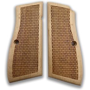ZibGrips Classical Series Browning Hi Power Wood Grips, Browning Hi-Power Wood Grip, HP 14 Grips, Browning hi Power Cachas - Empuñadura, Pistol Grip, Veteran Gift (Classic Almond)