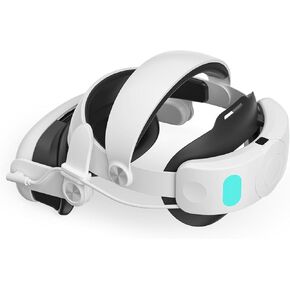 Head Strap with Battery for Meta Quest 3 VR Headset, One Click Stretch and Retract Adjustable, Rechargable 6000mAh Battery Pack Headstrap