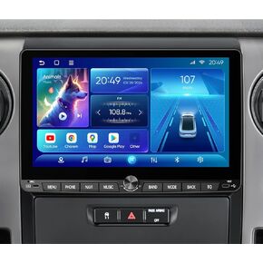 10.1-Inch QLED Android Car Stereo for Ford F150 STX XL 2009-2014, Wireless Apple CarPlay Android Auto 5G WiFi Bluetooth GPS Touch Screen Upgrade Radio Player 4+64GB Type-C Ports