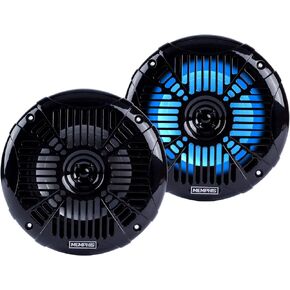 Memphis Audio MXA602SLB MXA OEM Fit 6.5" Marine Grade Coaxial Speakers, Black with Blue LED - Pair
