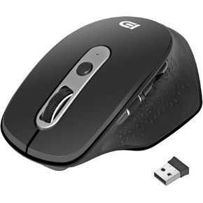 Wireless Ergonomic Shape Mouse, 2.4GHz and BT 4.0 USB Receiver, Silent Click,5 Adjustable DPI (800-1200-1600-2400-3200) Right Hand, Vertical Mouse with 6 Buttons,Compatible with PC, Mac, Lapto. Black