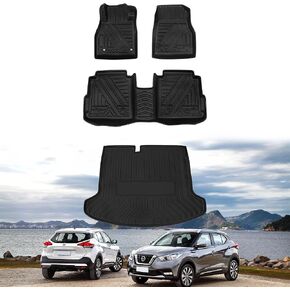 Cargo Mat Compatible with 2014-2020 Nissan Rogue Rear Trunk Mat Cargo Liner Back Seat Cover Protector All Weather 2020 Rogue Accessories (Trunk Mat + Backrest Mats)