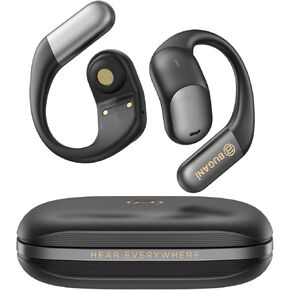 BUGANI 2025 Bluetooth 5.4 Open Ear Headphone with Dual-Mic ENC Wireless Earbuds,360 Head-Tracking Spatial Audio, 56HRS Playtime,IPX5 Water Resistance for Sport and Workout