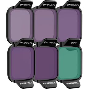 Freewell Standard Day ND Filter Kit for DJI Flip Drone – ND8, ND16, ND32, ND64, ND128, PL Filters for Light Reduction, Enhanced Colors, and Smooth Motion