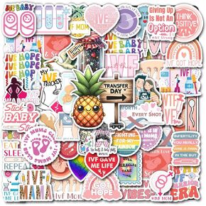 Pack 50 PCS IVF Stickers Aesthetic Vinyl Decals Waterproof Sticker Decor Laptop Water Bottle Phone Scrapbooking Suitcase for Kids Teens Adults Gifts Party Supply Favor