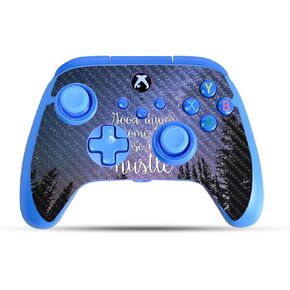 Carbon Fiber Gaming Skin Compatible with PowerA Xbox Series X|S Enhanced Wired Controller - Hustle - Premium 3M Vinyl Protective Wrap Decal Cover - Easy to Apply | Crafted in The USA by MightySkins