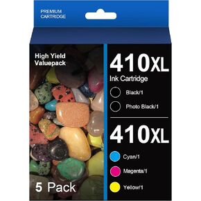 410XL Ink Cartridges High Yield Remanufactured for Epson 410 XL 410XL Ink Cartridges to use with Expression XP-7100 XP-830 XP-640 XP-630 XP-530 XP-635 Printer (Black,Cyan,Magenta,Yellow,Photo Black)
