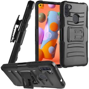 for Samsung Galaxy A11 (SM-A115) - Phone Case w/Belt Clip Holster - CV1 Black