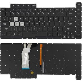 Backlit Keyboard Replacement for ASUS ROG Strix G531 G531GT G531GD G531GU G531GV G531GW G512L G512LV G512LW GL531 G532 S5D Series, US Layout, Eight Stitch Backlight, WASD Translucent