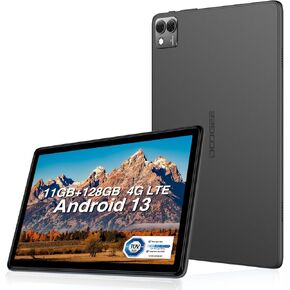 DOOGEE Android 13 Tablet T10S 10 incht Tablet IPS FHD Screen, 11GB RAM + 128GB ROM (Expand 1TB), TUV Low bluelight, 6600mAh Battery, 8MP+5MP Camera, Widevine L1 Tablet Android