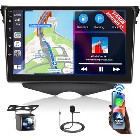for Hyundai Veloster 2011-2015 Fuluku【2+64G Wireless Carplay】 Android 13 Car Stereo with Android Auto Mirror Link, 9’Touchscreen Radio WiFi/GPS/FM/RDS/Bluetooth/SWC/Waterproof Night Backup Cam Mic