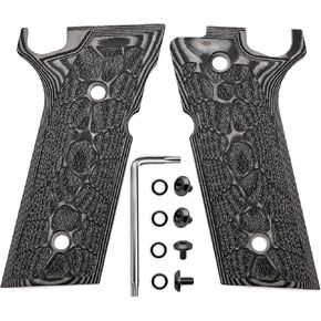 Guuun Super Grippy G10 Grips for Beretta 92XI / 92GTS Full Size, OPS Cyber Scales Texture Makes The Stick to Your Hand
