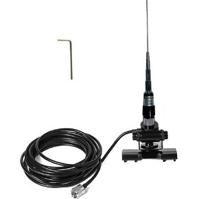 CB Radio Antenna 27MHZ Coax Cable PL259 Male to SO239 Female Low Loss Cord, 50 Ohm for Two Way Radio Antenna W/Lip Mount Fixed Bracket