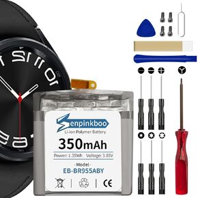 for Samsung Galaxy Watch 6 Classic 43mm Battery Upgraded [350mAh] EB-BR955ABY Battery for Watch 6 Classic 43mm Replacement with Repair Tool Kit+Screws
