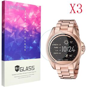 Michael Kors Screen Protector, 9H Tempered Glass Screen Protector for Michael Kors MKT5001 Smartwatch (3 Pack)