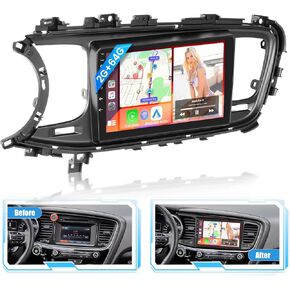 Car Stereo for Kia Optima K5 2011-2015 with Wireless Apple Carplay Android Auto, 2+64G Android 13 9 Inch Touch Screen Car Radio GPS WiFi BT FM RDS Radio SWC EQ Backup Camera
